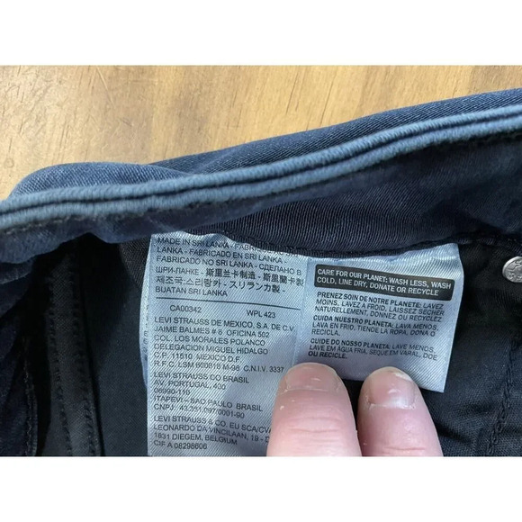 Levi Straight Mid Rise Stretch Blue Jeans Dark Wash Womens Size 8 - Picture 6 of 11